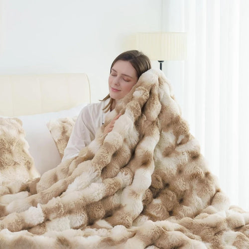 Luxurious Faux Rabbit Fleece Blanket